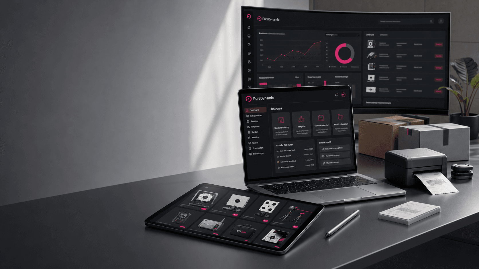 PureDynamic Commerce und SportQuantum Plattformdarstellung